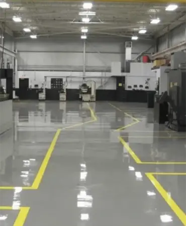 Epoxy & line marking. Traffic routes laid into the floor.