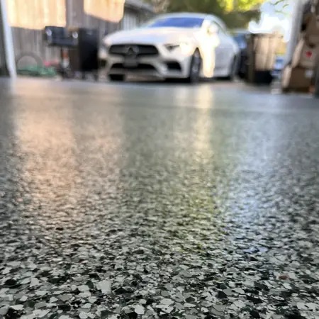 Epoxy flake. Chip blend, close up.